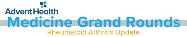 2019 Medicine Grand Rounds - Rheumatoid Arthritis Update Banner